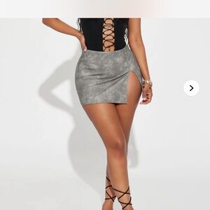 Fashion Nova Gray Mini Skirt